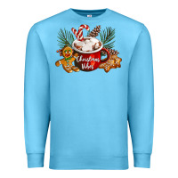 Ocean Blue christmas vibes hot cocoa Premium Sweatshirt - LillyAllenDesigns