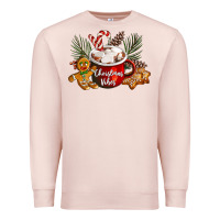 Pale Pink christmas vibes hot cocoa Premium Sweatshirt - LillyAllenDesigns