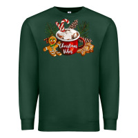 Sports Green christmas vibes hot cocoa Premium Sweatshirt - LillyAllenDesigns