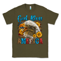Army Green God Bless America Classic Tee - LillyAllenDesigns