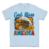Dusty Blue God Bless America Classic Tee - LillyAllenDesigns