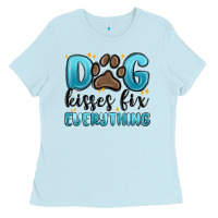 Dog Kisses Fix Everything Ladies Tee | Teevron