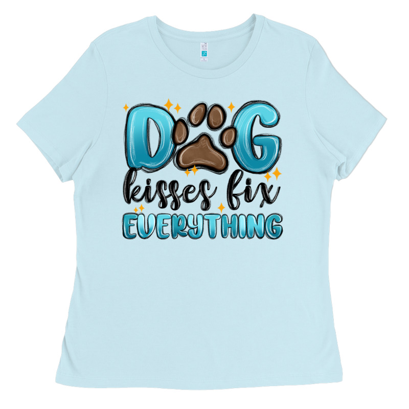Dog Kisses Fix Everything Ladies Tee by MaliasSmallBusiness | Teevron