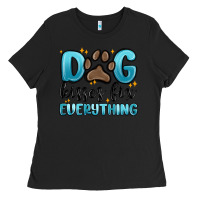 Black dog kisses fix everything Ladies Tee - MaliasSmallBusiness