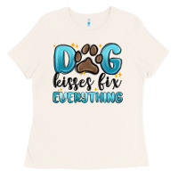 Bone dog kisses fix everything Ladies Tee - MaliasSmallBusiness