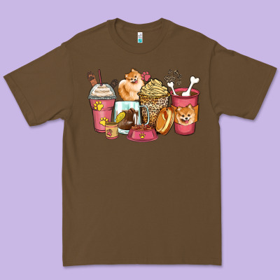 Pomeranian Coffee Cups Premium Tee Designed By Zillion Design Studio