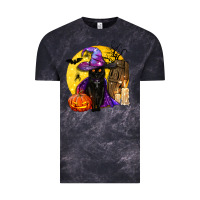 Cloud Black black witch cat coffin and moon Vintage Tee - BundleAndBundleShop