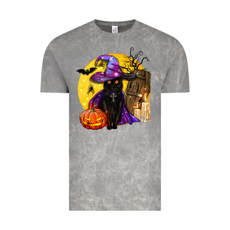 Black Witch Cat Coffin And Moon Vintage Tee by BundleAndBundleShop | Teevron