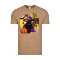 Vintage Coffee black witch cat coffin and moon Vintage Tee - BundleAndBundleShop