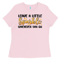 Bubblegum Pink leave a little sparkle wherever you go Ladies Tee - MaliasSmallBusiness