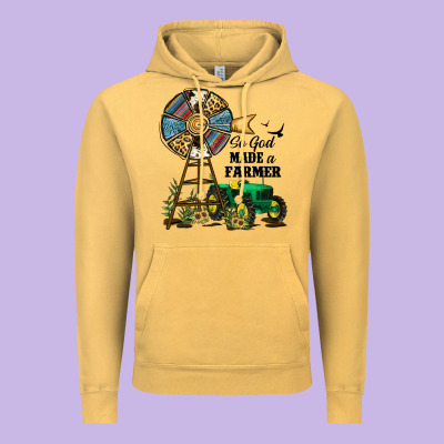 So God Made A Farmer Vintage Hoodie Designed By Jahusdesignshop