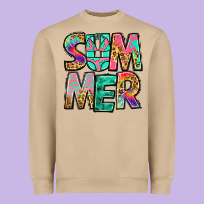 Summer Leopard Tie Dye Heavyweight Sweatshirt Designed By Jasminsmagicworld