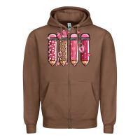 Chestnut valentine' day teacher school pencils Zipper Hoodie - MaliasSmallBusiness