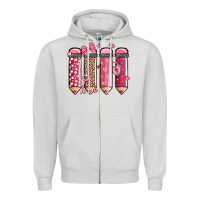 Dove Grey valentine' day teacher school pencils Zipper Hoodie - MaliasSmallBusiness