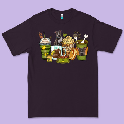 Pitbull Coffee Cups Premium Tee Designed By Zillion Design Studio