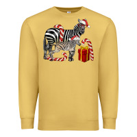 Antique Gold Christmas Zebra Baby And Mama Premium Sweatshirt - LillyAllenDesigns
