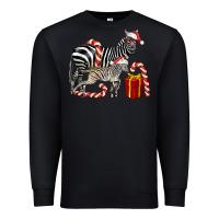 Black Christmas Zebra Baby And Mama Premium Sweatshirt - LillyAllenDesigns