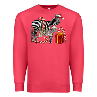Cardinal Christmas Zebra Baby And Mama Premium Sweatshirt - LillyAllenDesigns