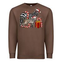 Chestnut Christmas Zebra Baby And Mama Premium Sweatshirt - LillyAllenDesigns