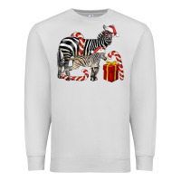 Dove Grey Christmas Zebra Baby And Mama Premium Sweatshirt - LillyAllenDesigns
