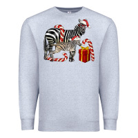 Heather Grey Christmas Zebra Baby And Mama Premium Sweatshirt - LillyAllenDesigns