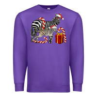 Purple Christmas Zebra Baby And Mama Premium Sweatshirt - LillyAllenDesigns