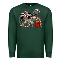 Sports Green Christmas Zebra Baby And Mama Premium Sweatshirt - LillyAllenDesigns