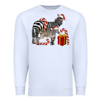 White Christmas Zebra Baby And Mama Premium Sweatshirt - LillyAllenDesigns