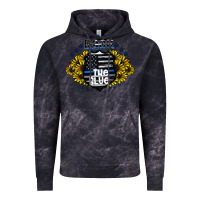 Cloud Black back the blue Vintage Hoodie - CowhideDigitalArt