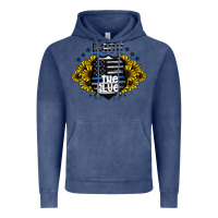 Vintage Denim back the blue Vintage Hoodie - CowhideDigitalArt