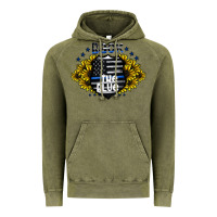 Vintage Olive back the blue Vintage Hoodie - CowhideDigitalArt