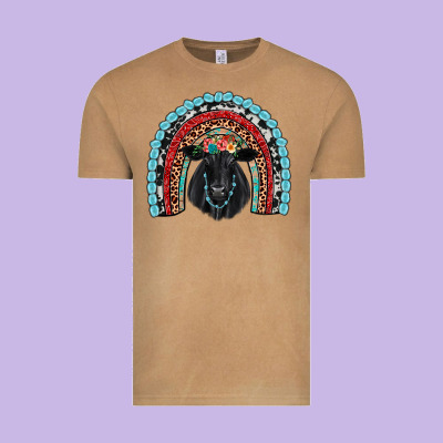 Black Angus  Rainbow Vintage Tee Designed By Jahusdesignshop