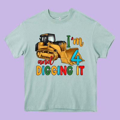 I'm 4 And Digging It Heavy Core Tee Designed By Artiststas