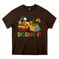 Chocolate Brown i'm 4 and digging it Heavy Core Tee - Artiststas