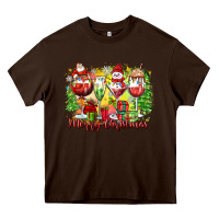 Chocolate Brown merry christmas wine glasses Heavy Core Tee - Zillion Design Studio