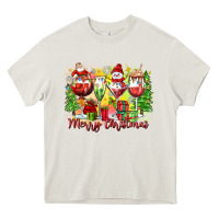 Cream merry christmas wine glasses Heavy Core Tee - Zillion Design Studio