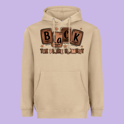 Black The Prime Element Melanin Heavyweight Hoodie Designed By Lillyallendesigns