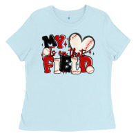 My Heart Is On That Field Baseball Ladies Tee | Teevron