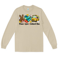 Mushroom peace love school bus Long Sleeve Tee - NancyCooperArtShop