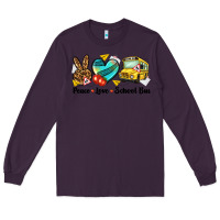 Plum peace love school bus Long Sleeve Tee - NancyCooperArtShop