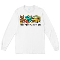 White peace love school bus Long Sleeve Tee - NancyCooperArtShop