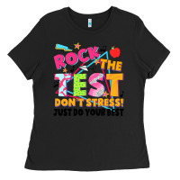 Black rock the test don't stress! just do your best Ladies Tee - JahusDesignShop