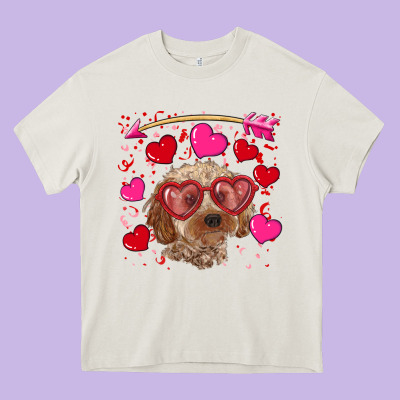 Heavy Core Tee Valentine's day cockapoo