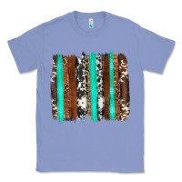 Colony Blue western cowhide wood and turquoise glitter brushstrokes Classic Tee - Artiststas
