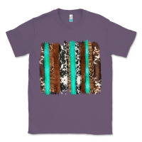 Lavender western cowhide wood and turquoise glitter brushstrokes Classic Tee - Artiststas
