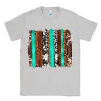 Moon Dust western cowhide wood and turquoise glitter brushstrokes Classic Tee - Artiststas