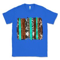 True Royal western cowhide wood and turquoise glitter brushstrokes Classic Tee - Artiststas