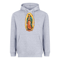 Heather Grey our lady of guadalupe Heavyweight Hoodie - LillyAllenDesigns