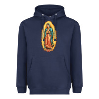 Navy our lady of guadalupe Heavyweight Hoodie - LillyAllenDesigns