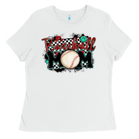 White baseball mom Ladies Tee - MaliasSmallBusiness